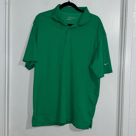 YY- Nike Golf Polo Shirt Mens size Large Green Dri-Fit Short Sleeve - Picture 1 of 7